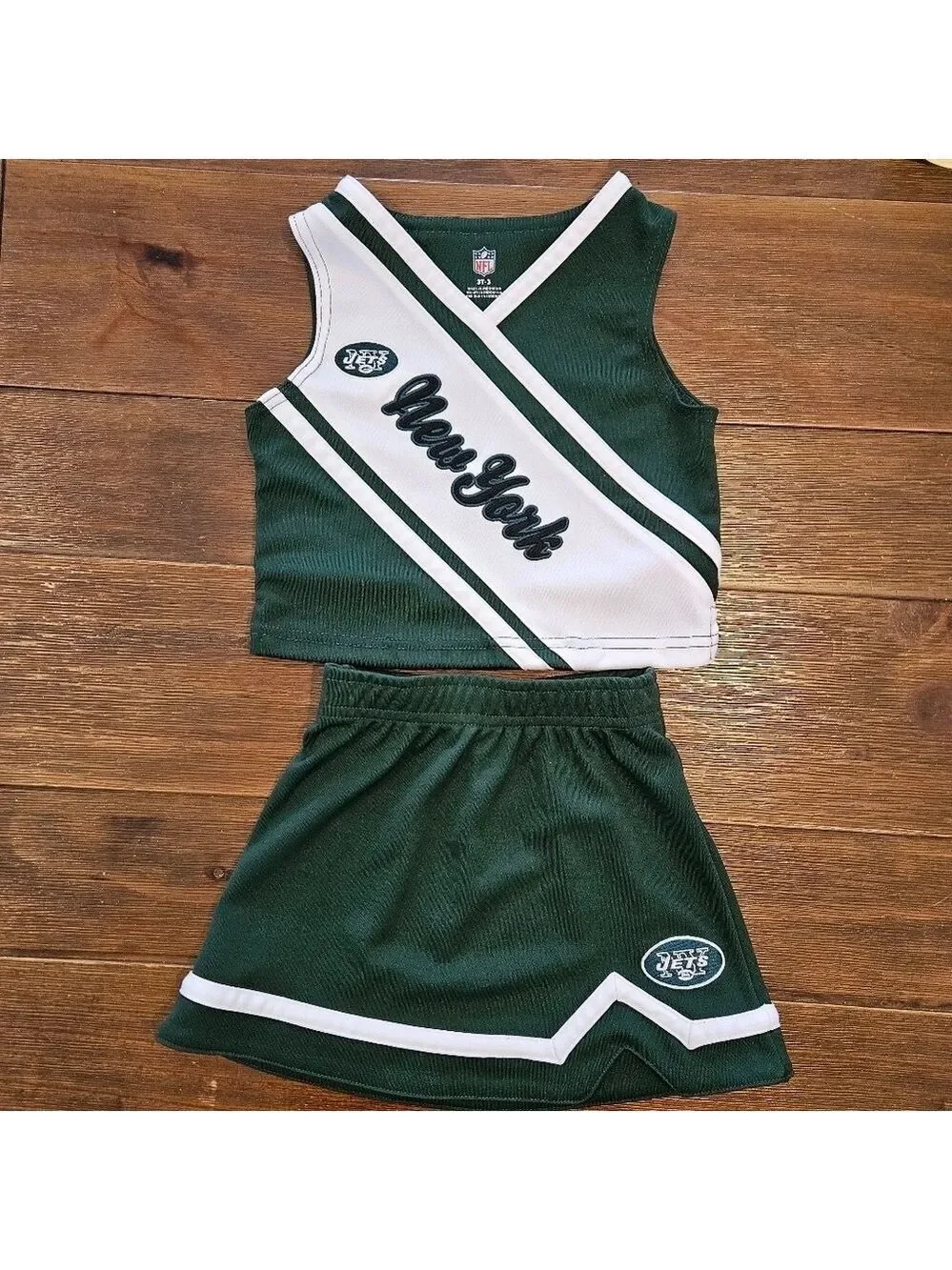 NFL NEW YORK JETS GIRL'S CHEER OUTFIT SIZE 3T-3